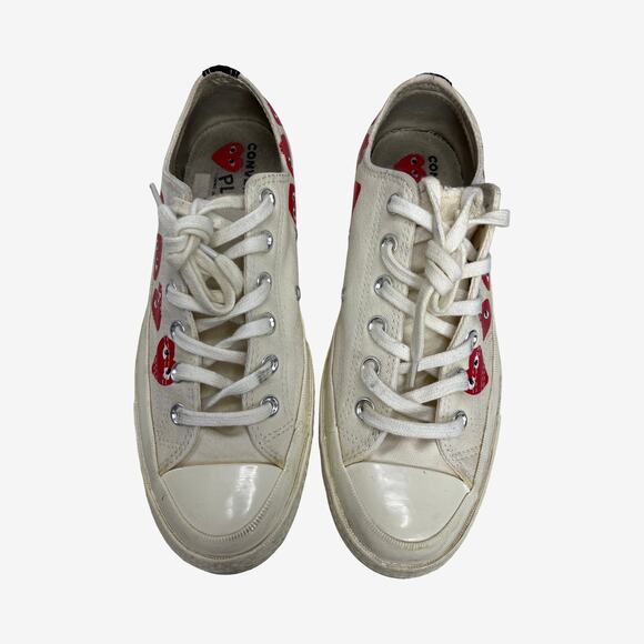 Comme Des Garçons PLAY x Converse Chuck Taylor Red Heart Low Top Sneakers 7M/ 9W - Picture 8 of 12
